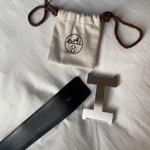 Hermes Men’s H Belt 105 Reversible Leather Black